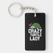 Turtle Lover | Crazy Turtle Lady Sleutelhanger (Voorkant)