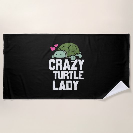 Turtle Lover | Crazy Turtle Lady Strandlaken (Voorkant)