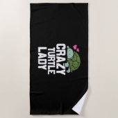 Turtle Lover | Crazy Turtle Lady Strandlaken (Voorkant)