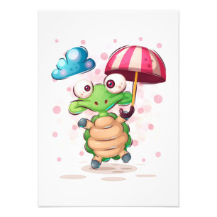 Turtle Lover Cute Zee Turtle Foto Afdruk