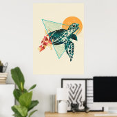 Turtle Lover Geometric Turtle Poster (Thuiskantoor)