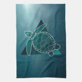 Turtle Lover Green Geometric Turtle Theedoek (Verticaal)