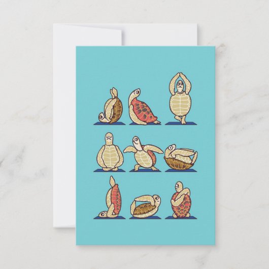 Turtle Lover Green Sea Turtle Yoga Bedankkaart (Voorkant)