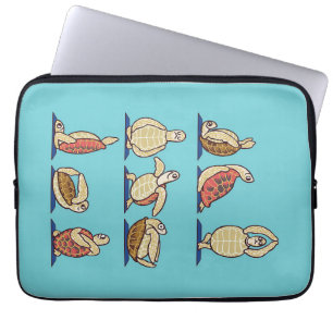 Turtle Lover Green Zee Turtle Yoga Laptop Sleeve