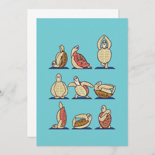 Turtle Lover Green Zee Turtle Yoga Save The Date (Voorkant / Achterkant)