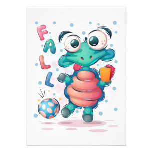 Turtle Lover Herfst Cute Zee Turtle Foto Afdruk