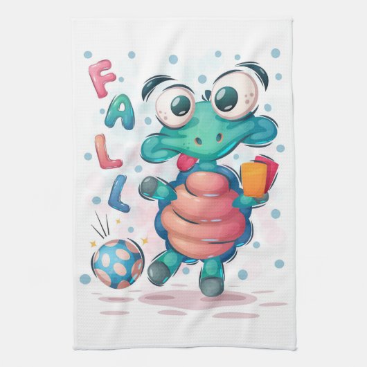 Turtle Lover Herfst Cute Zee Turtle Theedoek (Verticaal)