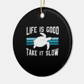 Turtle Lover | Het leven is goed Keramisch Ornament (Links)