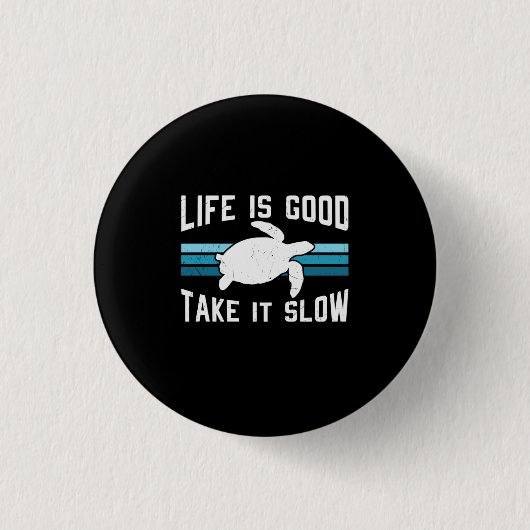 Turtle Lover | Het leven is goed Ronde Button 3,2 Cm (Voorkant)