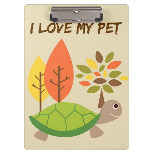 Turtle Lover I Love My Turtle Klembord (Voorkant)