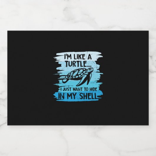 Turtle Lover | Ik ben een schildpad Sparkling Wijnetiket (Enkel label)