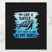 Turtle Lover | Ik ben een schildpad Wijn Etiket (Enkel label)