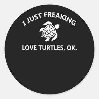Turtle Lover | Ik ben gewoon overloopschildpadden Ronde Sticker