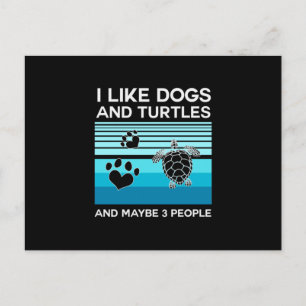 Turtle Lover Ik hou van honden en schildpadden Briefkaart