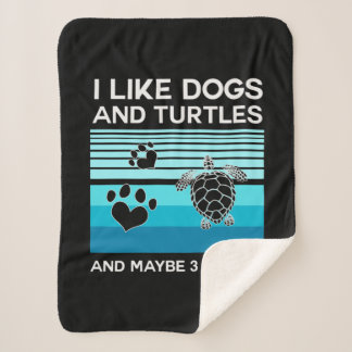 Turtle Lover | Ik hou van honden en schildpadden Sherpa Deken