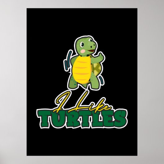 Turtle Lover | Ik hou van schildpadden Poster (Voorkant)