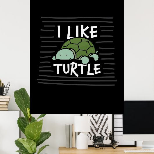 Turtle Lover | Ik hou van schildpadden Poster (Thuiskantoor)