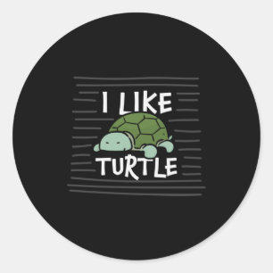 Turtle Lover Ik hou van schildpadden Ronde Sticker