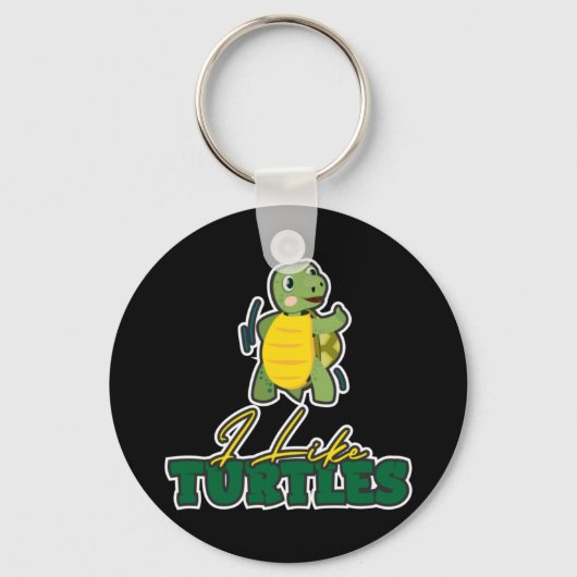 Turtle Lover | Ik hou van schildpadden Sleutelhanger (Voorkant)