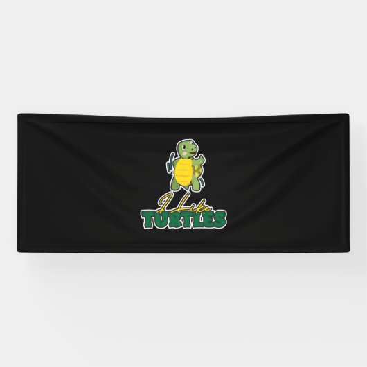 Turtle Lover | Ik hou van schildpadden Spandoek (Horizontaal)