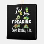 Turtle Lover | Ik maak gewoon liefdesschildpad. Keramisch Ornament (Links)