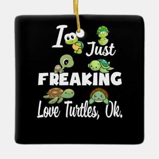 Turtle Lover | Ik maak gewoon liefdesschildpad. Keramisch Ornament (Voorkant)