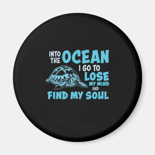 Turtle Lover | In de oceaan Magneet (Voorkant)
