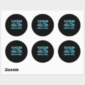 Turtle Lover | In de oceaan Ronde Sticker (Vel)