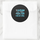 Turtle Lover | In de oceaan Ronde Sticker (Tas)