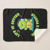 Turtle Lover | Life Is Better With A Turtle Sherpa Deken (Voorkant (horizontaal))