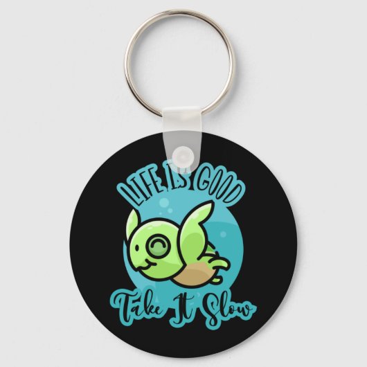 Turtle Lover Life is Good With A Turtle Sleutelhanger (Voorkant)