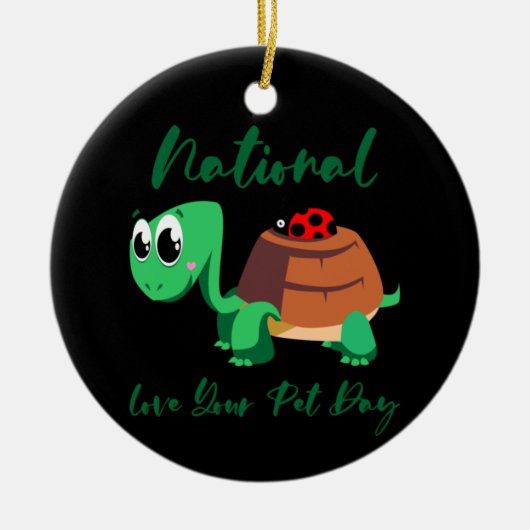 Turtle Lover | Nationale liefdesschildpad Keramisch Ornament (Voorkant)