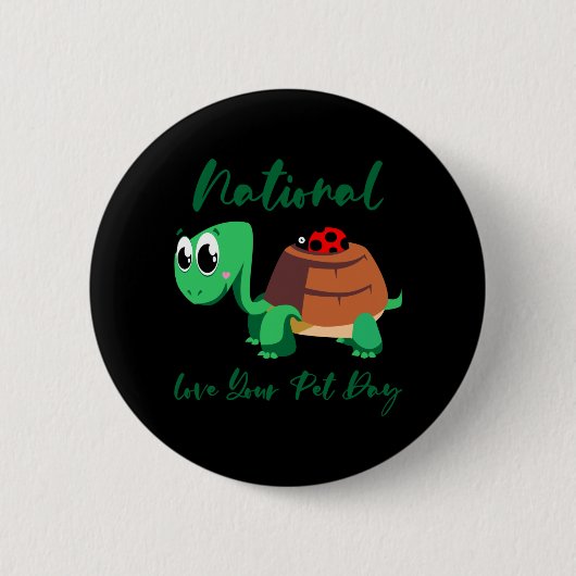 Turtle Lover | Nationale liefdesschildpad Ronde Button 5,7 Cm (Voorkant)