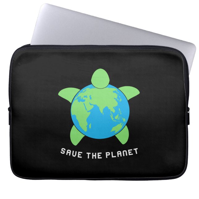 Turtle Lover | Save The Turtle Planet Laptop Sleeve (Voorkant)