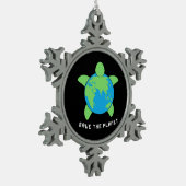 Turtle Lover | Save The Turtle Planet Tin Sneeuwvlok Ornament (Links)