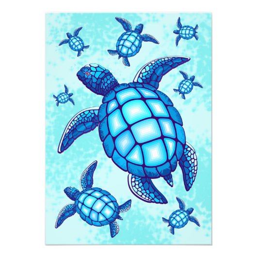 Turtle Lover Sea Turtles Crystal Water Foto Afdruk (Voorkant)