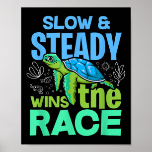 Turtle Lover Slow and Steady wint de race Poster