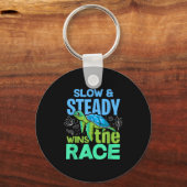 Turtle Lover Slow and Steady wint de race Sleutelhanger (Voorkant)