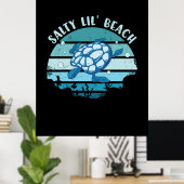 Turtle Lover | Tot strand Poster (Thuiskantoor)
