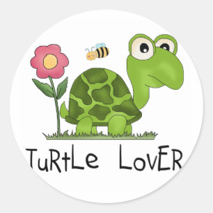 Turtle Lover Tshirts en cadeautjes Ronde Sticker