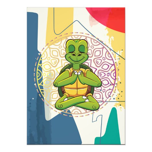 Turtle Lover Turtle Mandala Meditation Foto Afdruk (Voorkant)