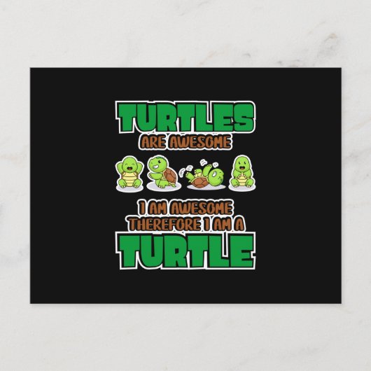 Turtle Lover | Turtles Are Awesome Briefkaart (Voorkant)