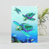 Turtle Lover Zee Turtles Dance Bedankkaart (Staand voorkant)