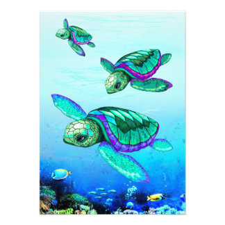 Turtle Lover Zee Turtles Dance Foto Afdruk