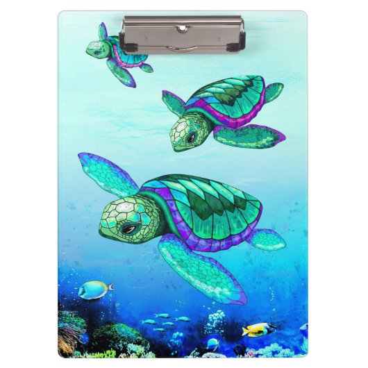 Turtle Lover Zee Turtles Dance Klembord (Voorkant)