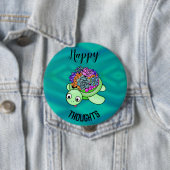 Turtle Lucky Three Ocean Beach Calm Happy Ronde Button 4,0 Cm (In situ)