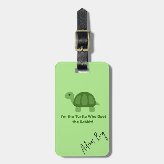 Turtle Luggage Tag | Personalized Design Bagagelabel (Voorkant verticaal)