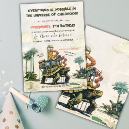 Turtle Magic Ride Verjaardagsfeest Kaart