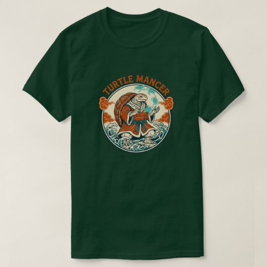 Turtle Mancer Mystic Ocean Waves Japanese Art T-shirt (Design voorkant)