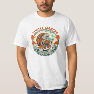 Turtle Mancer Mystieke Oceaangolven Japanse Kunst T-shirt